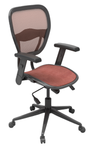 Office chair with maroon seating suitable for office or classroom spaces in educational institutions