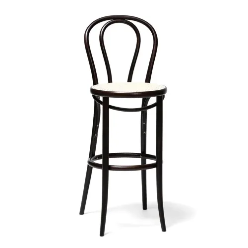 18 Barstool Bent wood Cane seat Ton 01